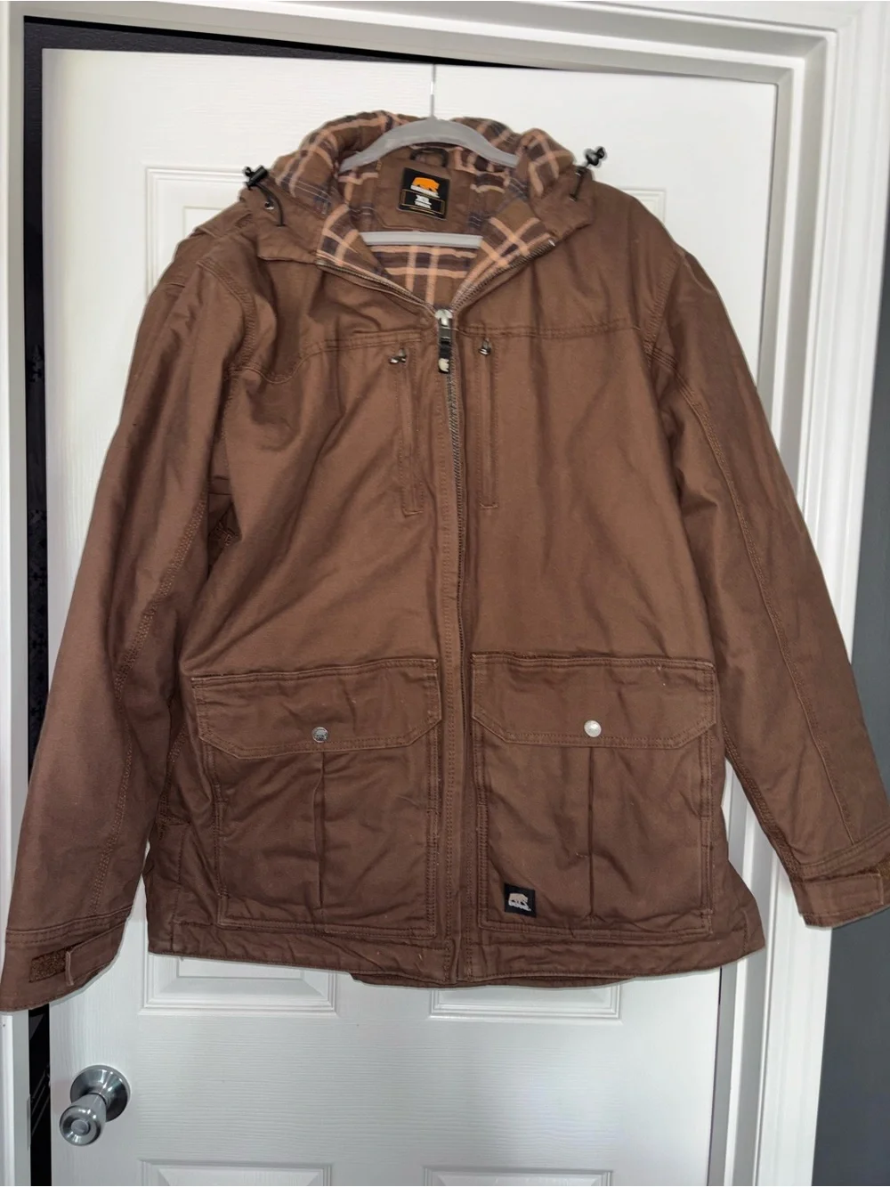 Berne CCWJ01BB Duck Work Jacket XLT Brown Tall Concealed Carry
